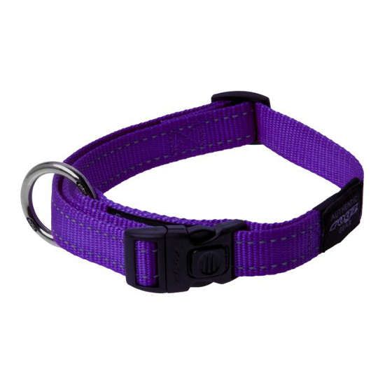 Rogz Utility Reflective Stitching Dog Collar - PURPLE Medium