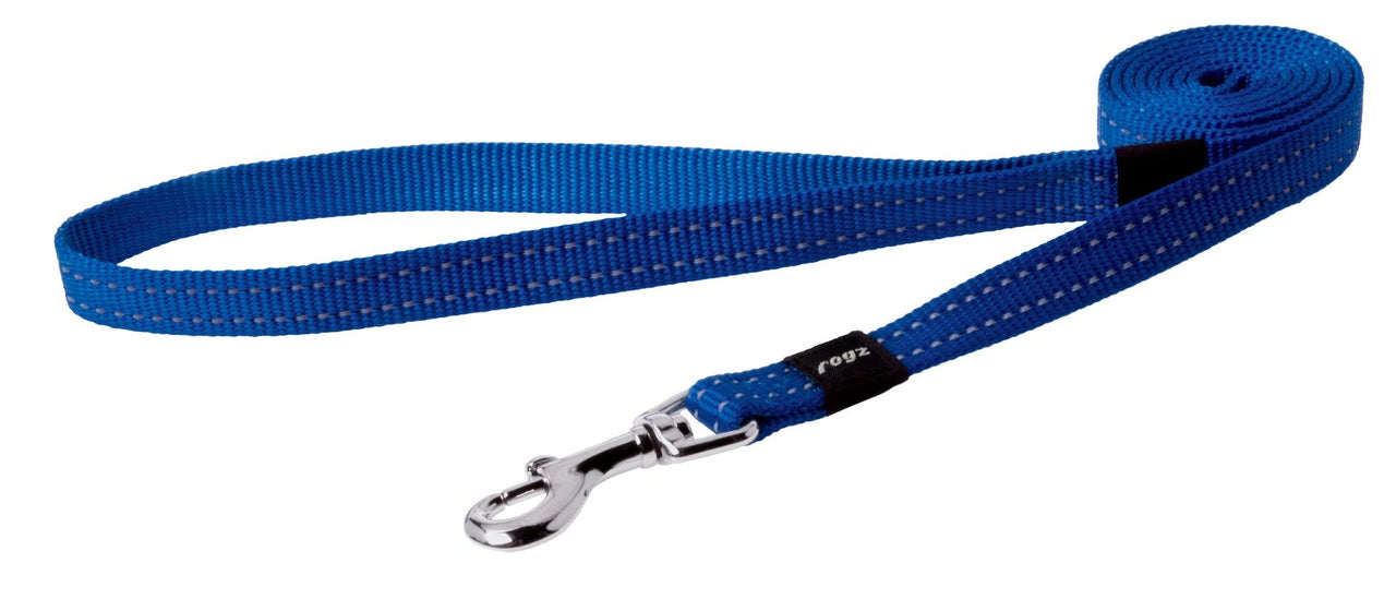 Rogz Utility Reflective Stitching Long Dog Leash - BLUE M 1.8M/6