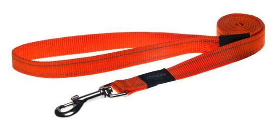 Rogz Utility Reflective Stitching Long Dog Leash - ORANGE M 1.8M/6