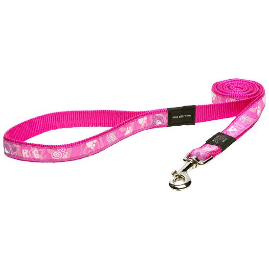 Rogz Pink Paw Dog Leash - Medium