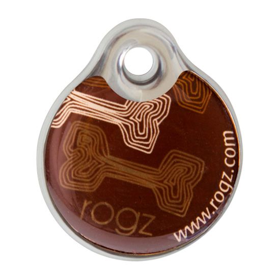 Rogz Mocha Bone ID Tag - MOCHA BONE S
