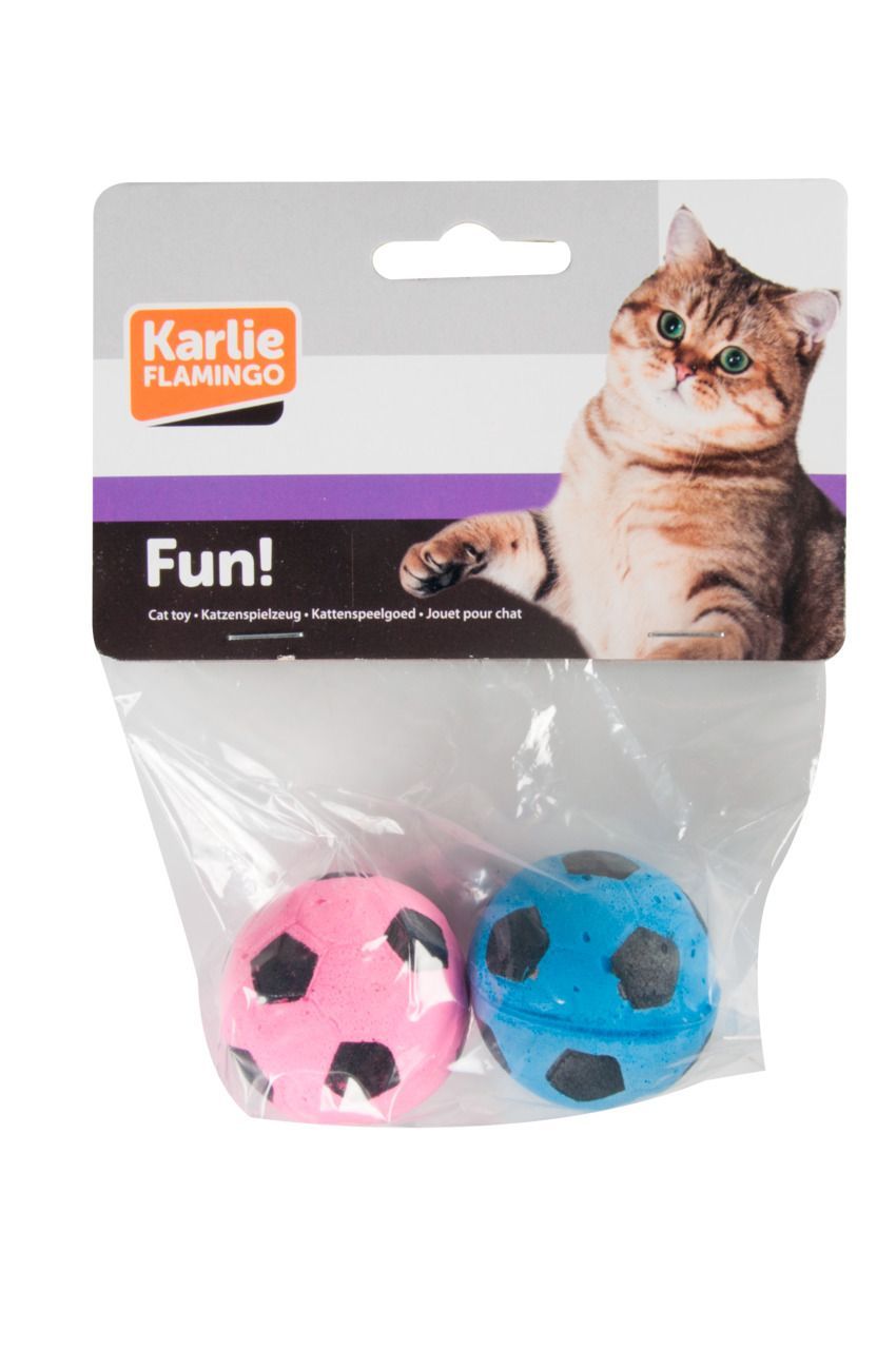 Flamingo Mila Sponge Football Cat Toy 2pcs - OS