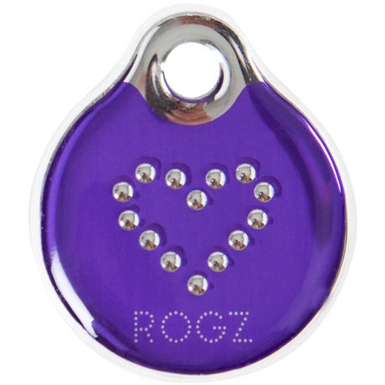 Rogz Purple Chrome ID Tag - PURPLE CHROME L