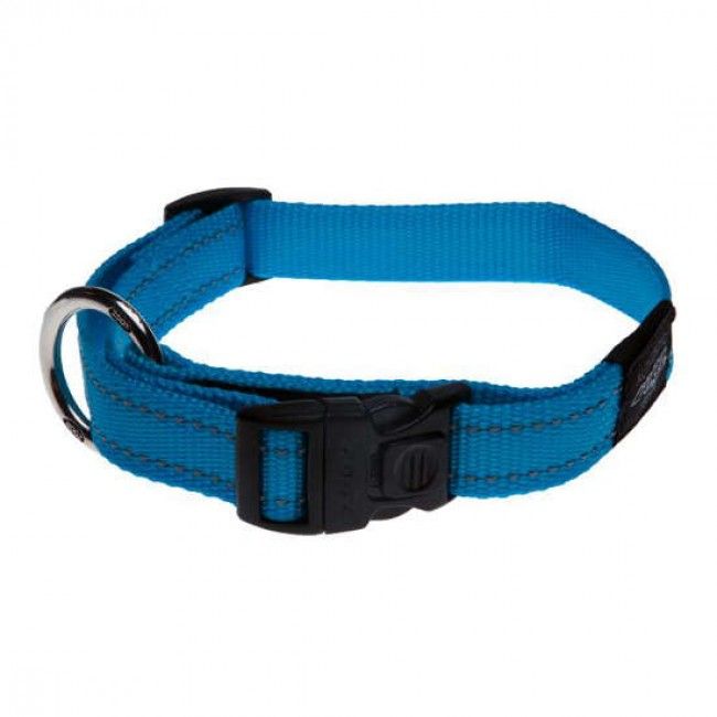 Rogz Utility Reflective Stitching Dog Collar - Turquoise Large