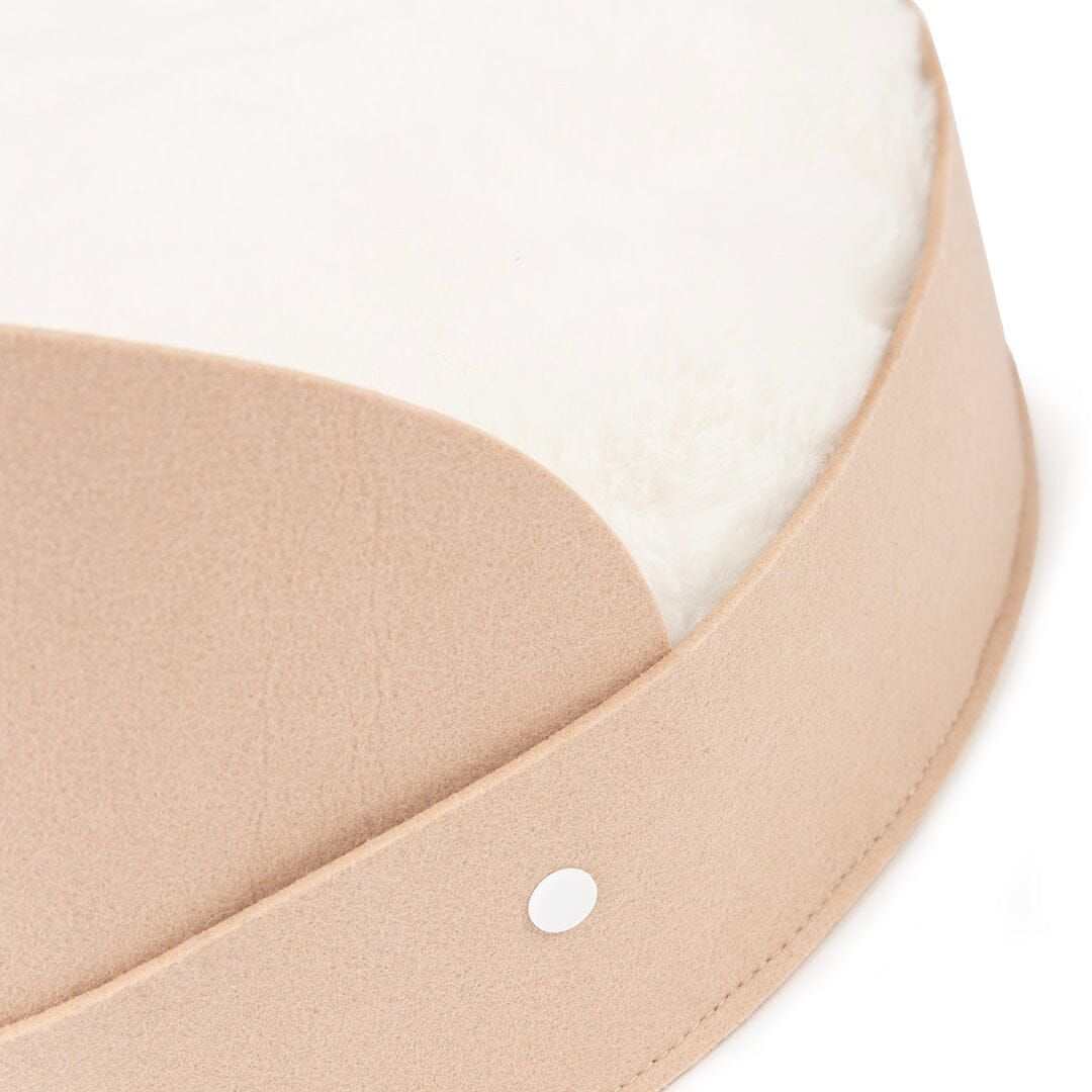 Scruffs Stockholm Round Felt Cat Bed - Tan 44cm