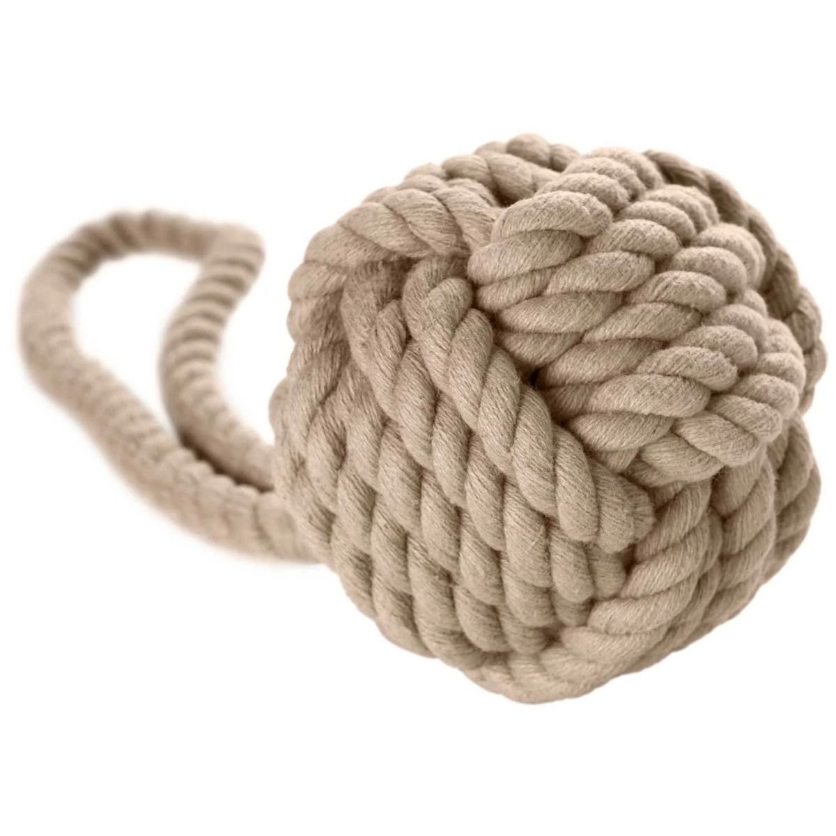 Hunter Inari Ball with Handloop Dog Toy - Beige 6CM