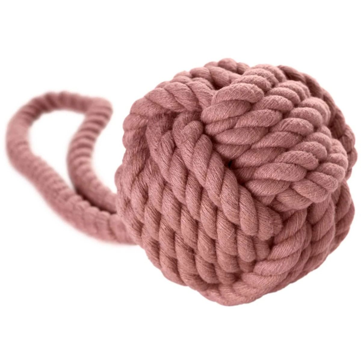 Hunter Inari Ball with Handloop Dog Toy - Pastel Red 6CM