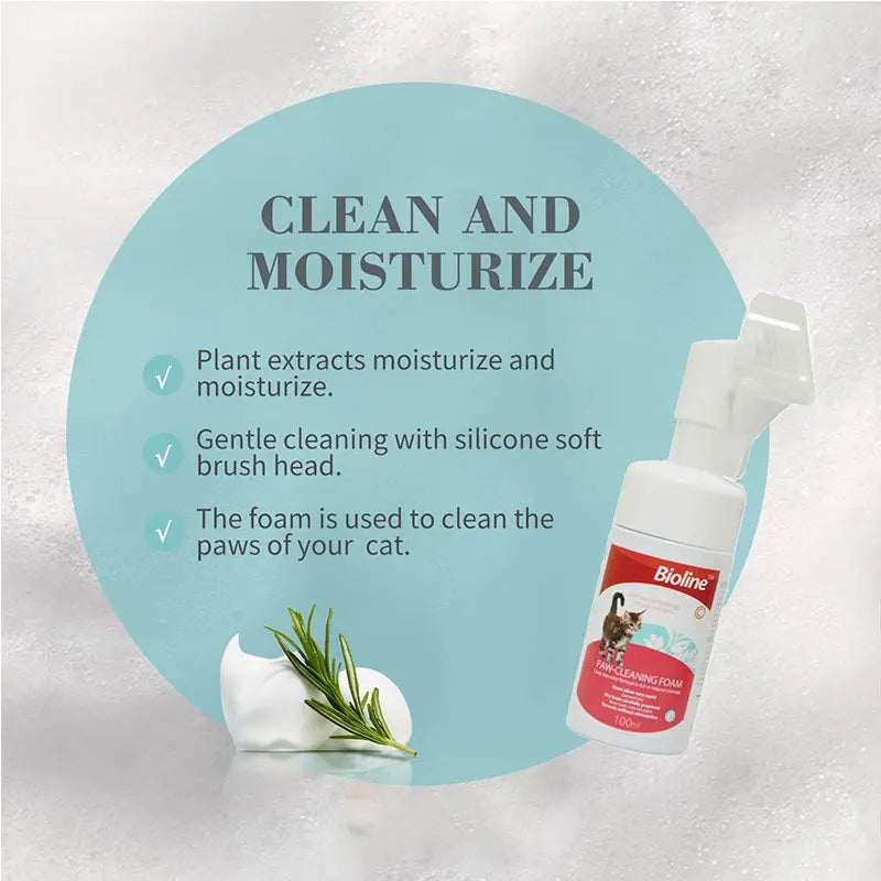 Bioline  Paw Cleaning Foam(Cat)[Volume - 100ml]