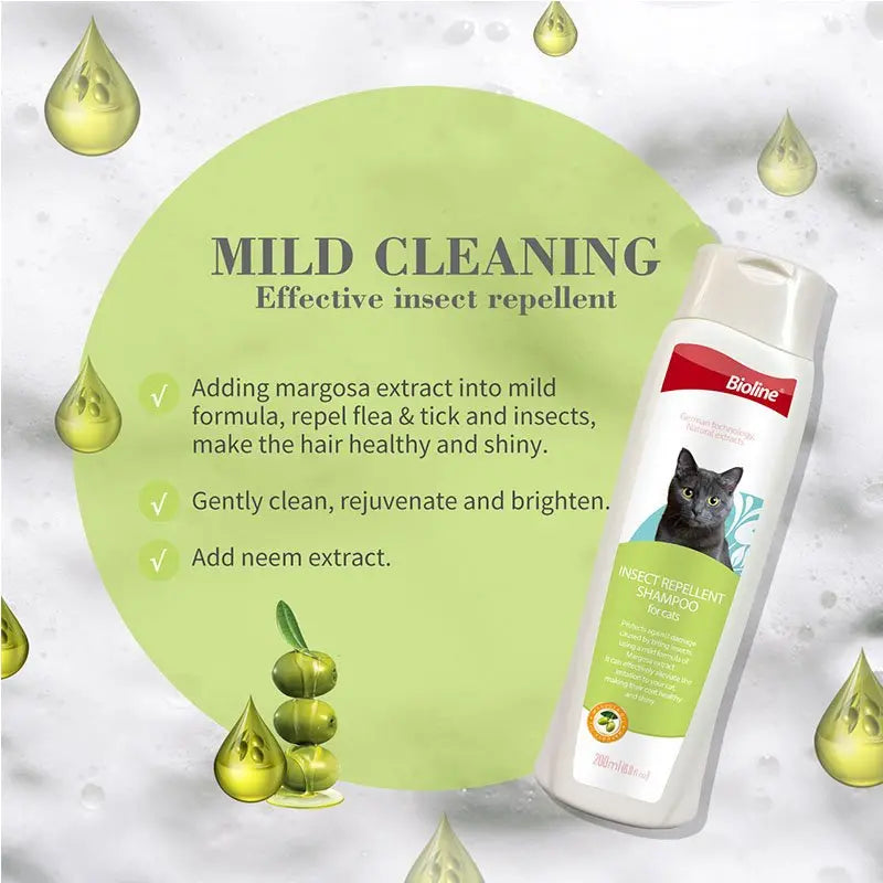 Bioline Insect Repellant Shampoo for Cats 200ml[Volume - 200ml]