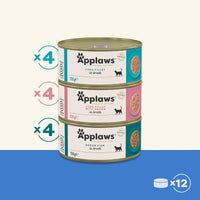 Thumbnail for Applaws Fish Selection Multipack in Broth Cat Wet Food 12x156g -