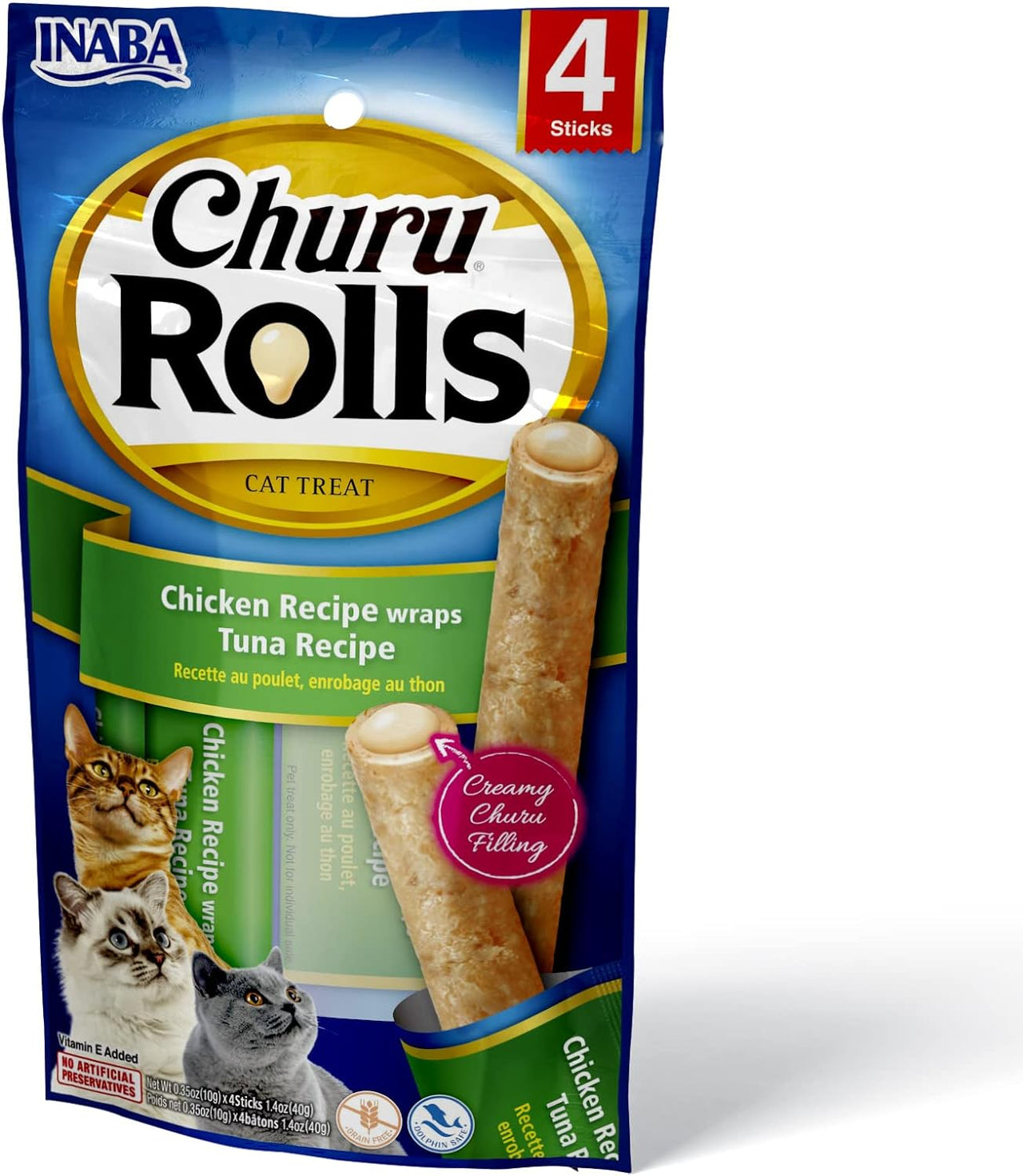 INABA CHURU chicken recipe wraps tuna recipe 40g - 4 sticks per pack