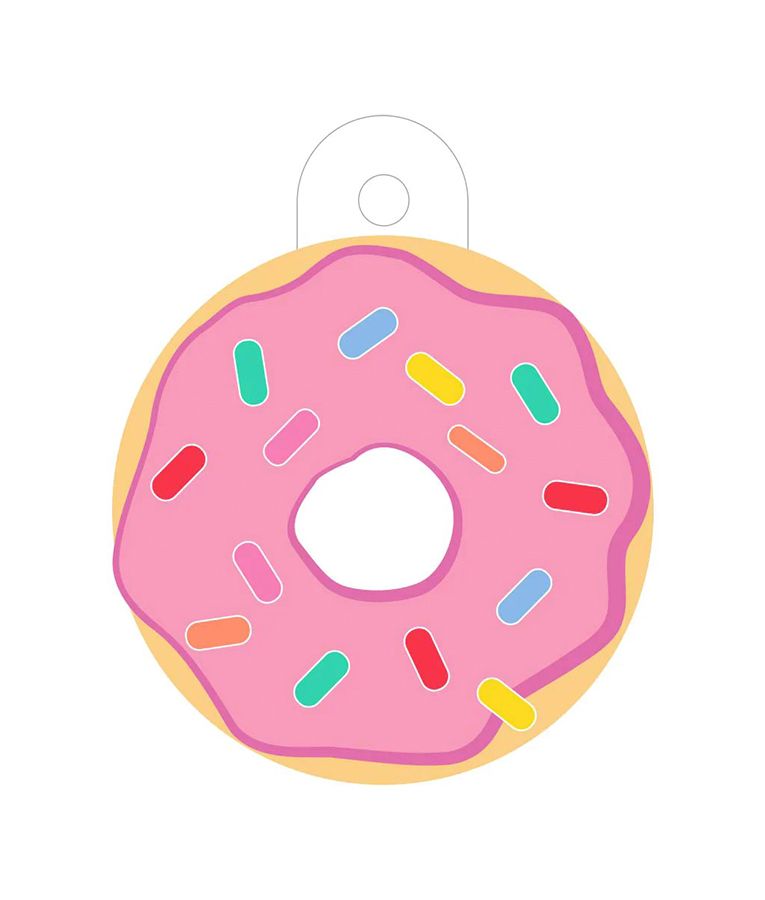 ID Tag Circle large Pink Donut - Pink Large