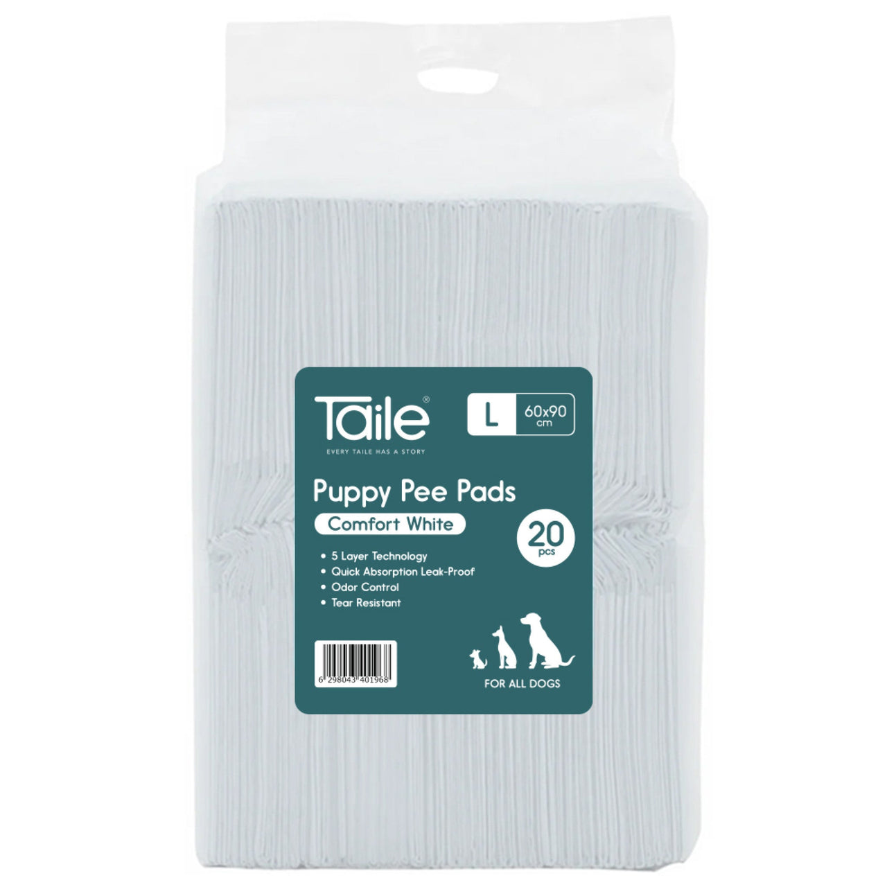 Puppy Pee Pads Comfort White, 20/pk, 60 x 90 cm
