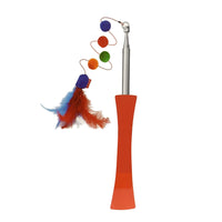 Thumbnail for Extendable Catwand Feather Teaser with rattle and tpr handle