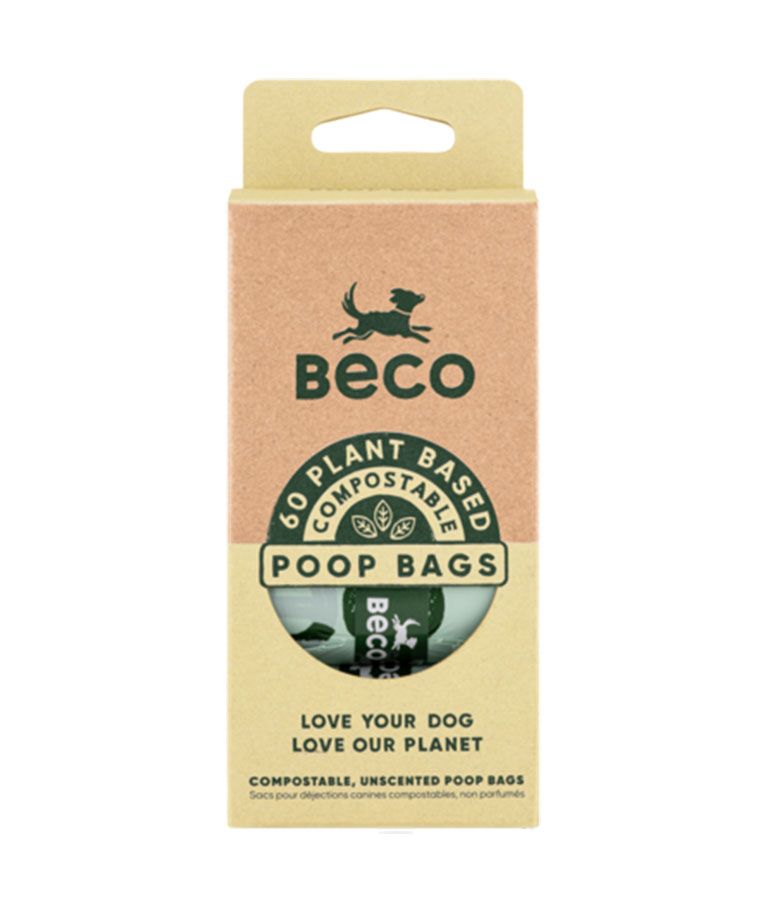 Beco Pets Unscented Compostable Poop Bags 60pcs - 60 pcs