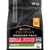 PRO PLAN SMALL AND MEDIUM STARTER DRY DOG FOOD WITH CHICKEN, 18 KG