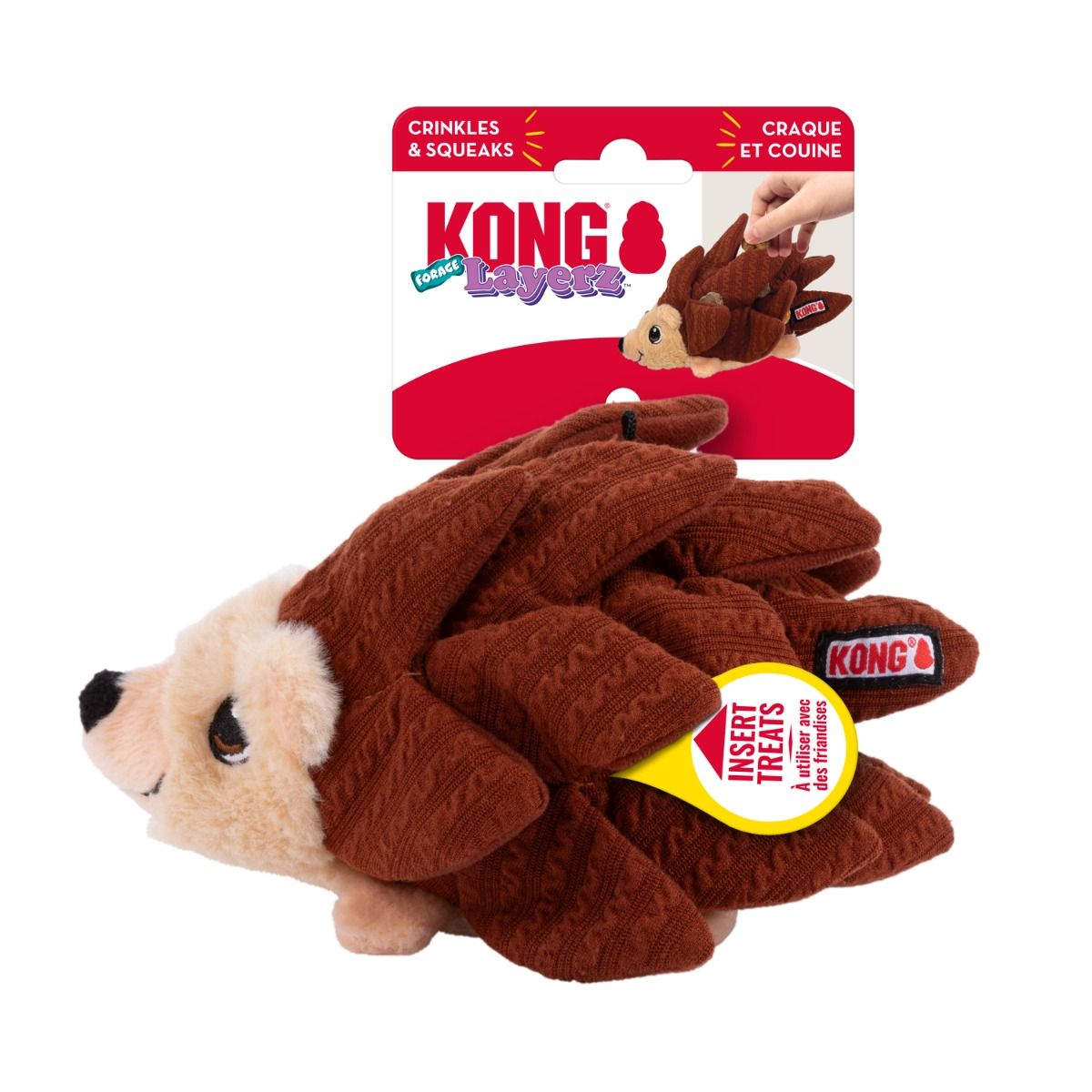 Kong Layerz Forage Hedgehog Enrichment Dog Toy - Medium