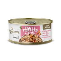 APPLAWS TASTE TOPPER BROTH CHICKEN HAM DOG TIN (156G-NA)