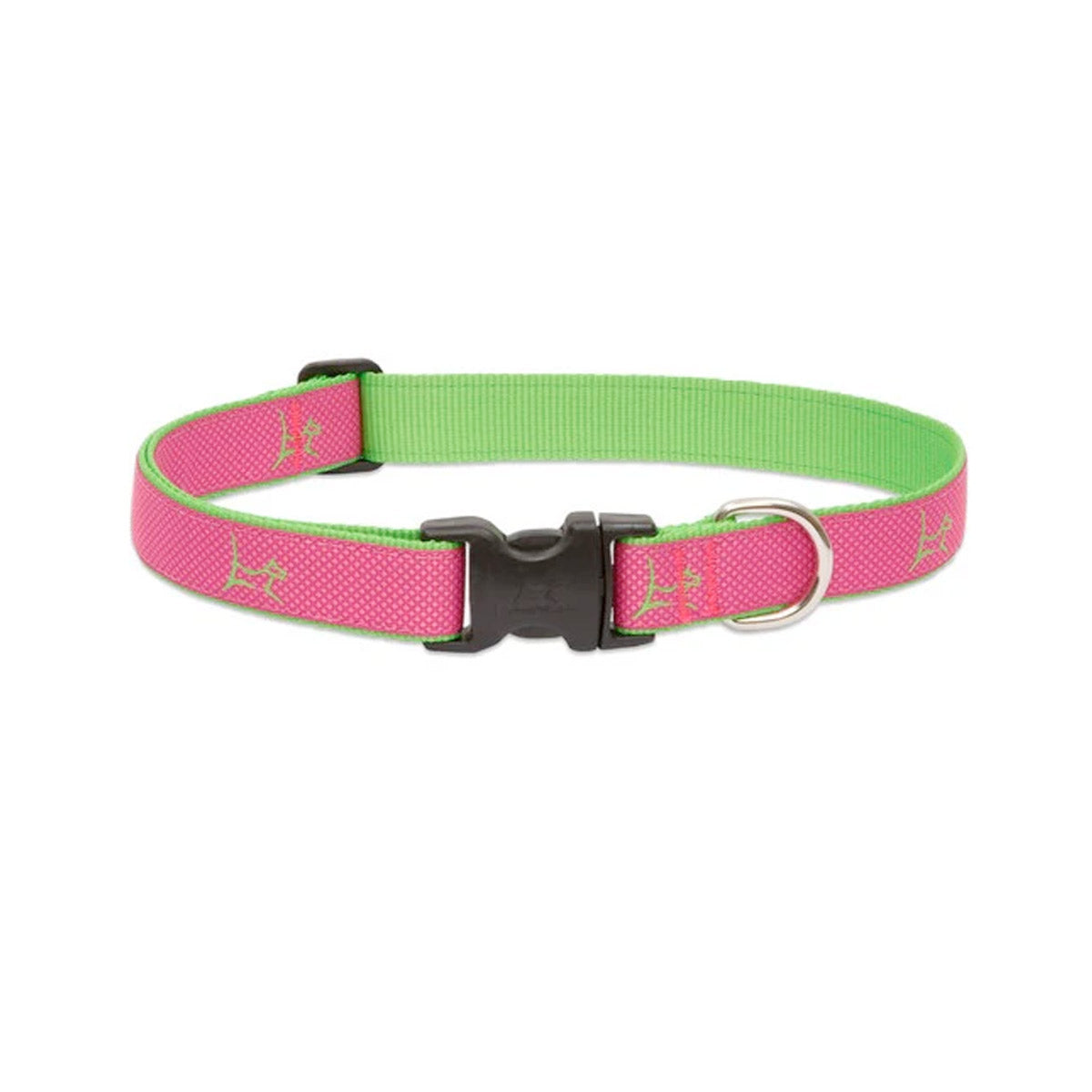 LupinePet 1/2″ (Width)  8-12″(Neck) Adjustable Collar for Small Dogs – Bermuda Pink