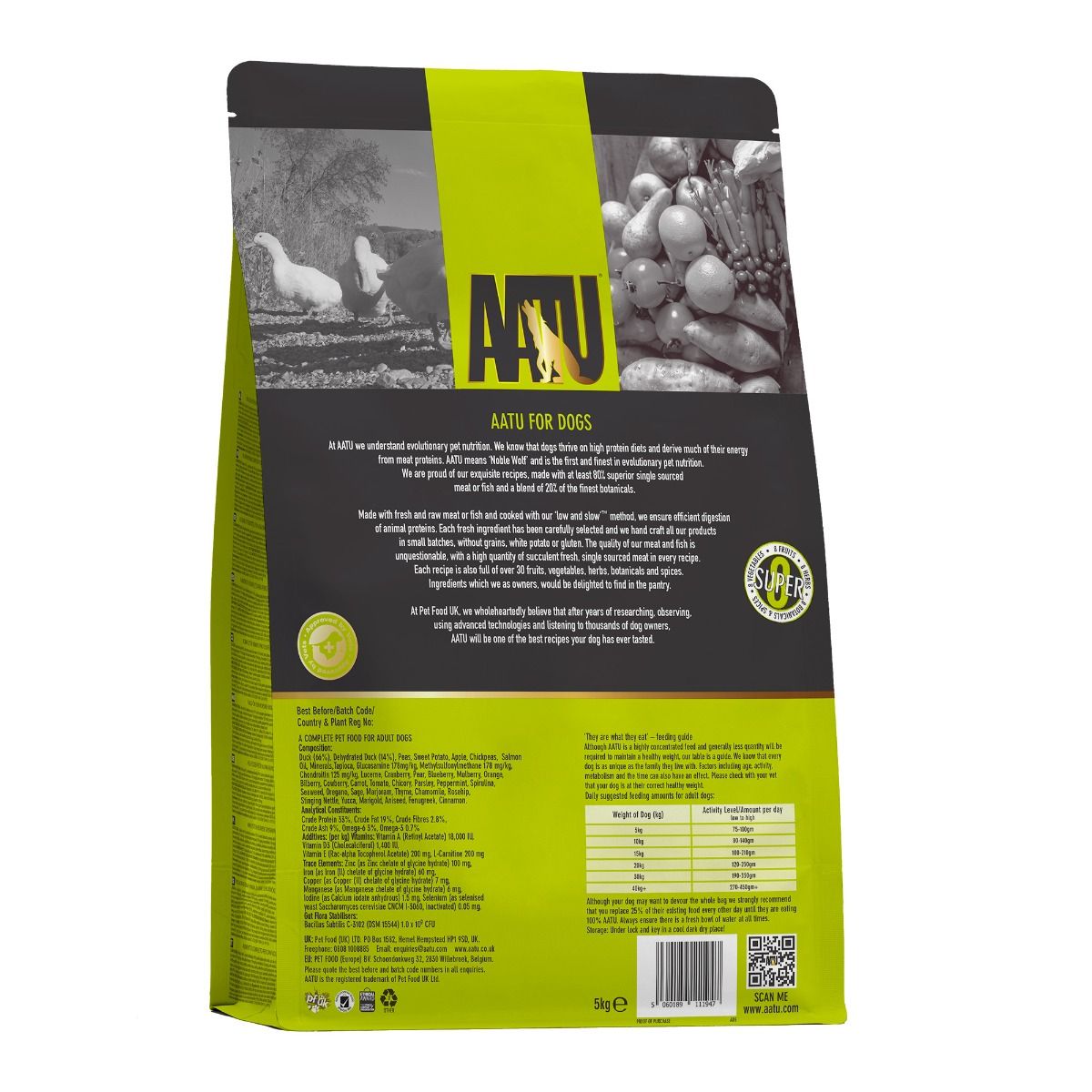 AATU Free Run Duck Dry Dog Food - 5kg