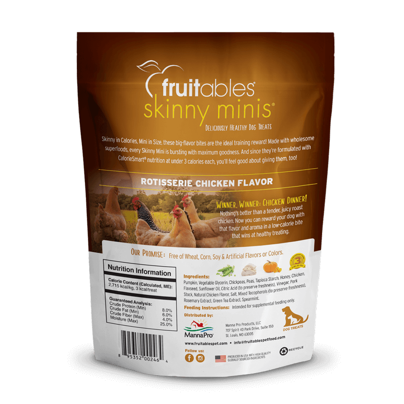 Fruitables Skinny Minis Dog Treats Rotisserie Chicken 141 gr