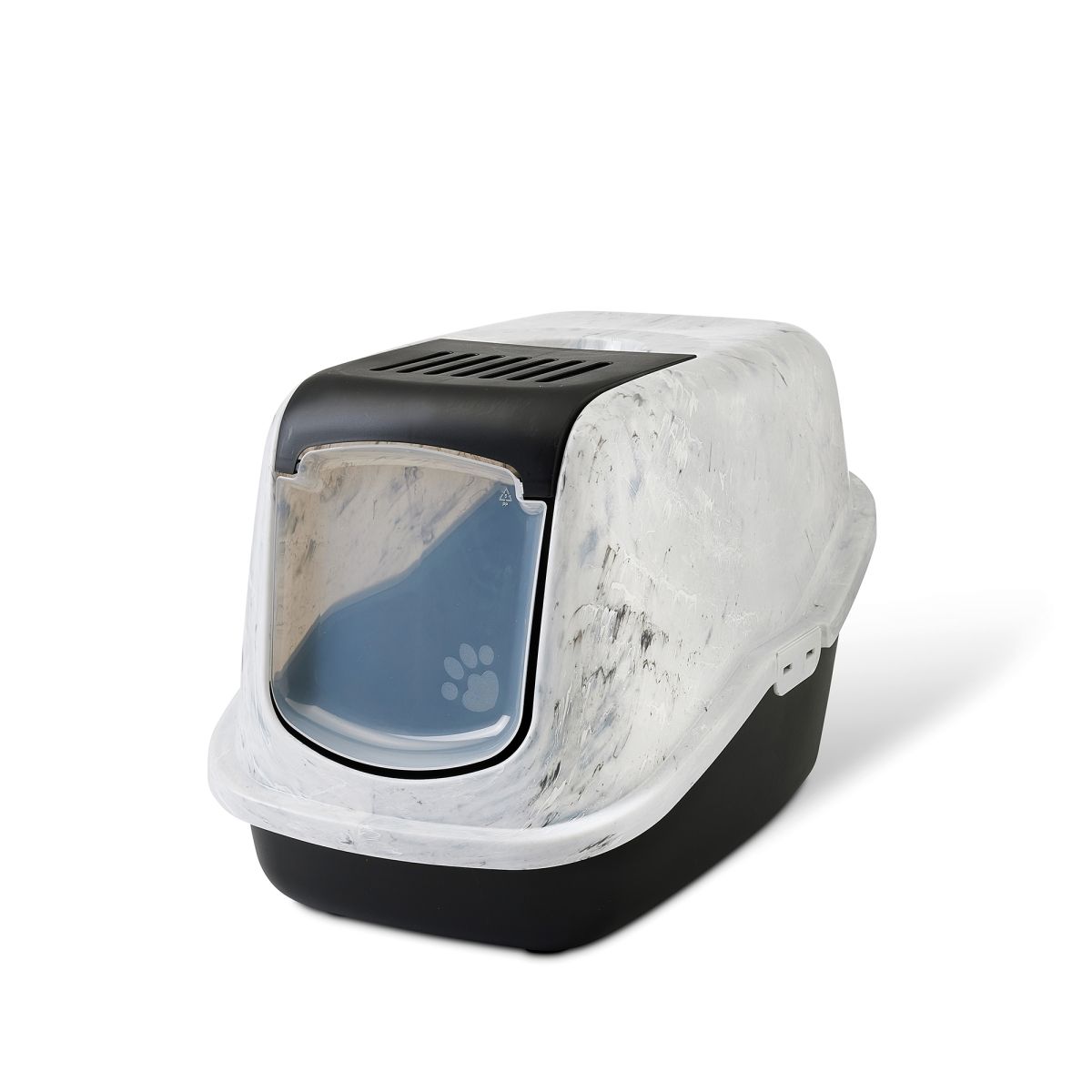 Savic Nestor Toilet Home Cat Litter Box Marble - Grey/Black