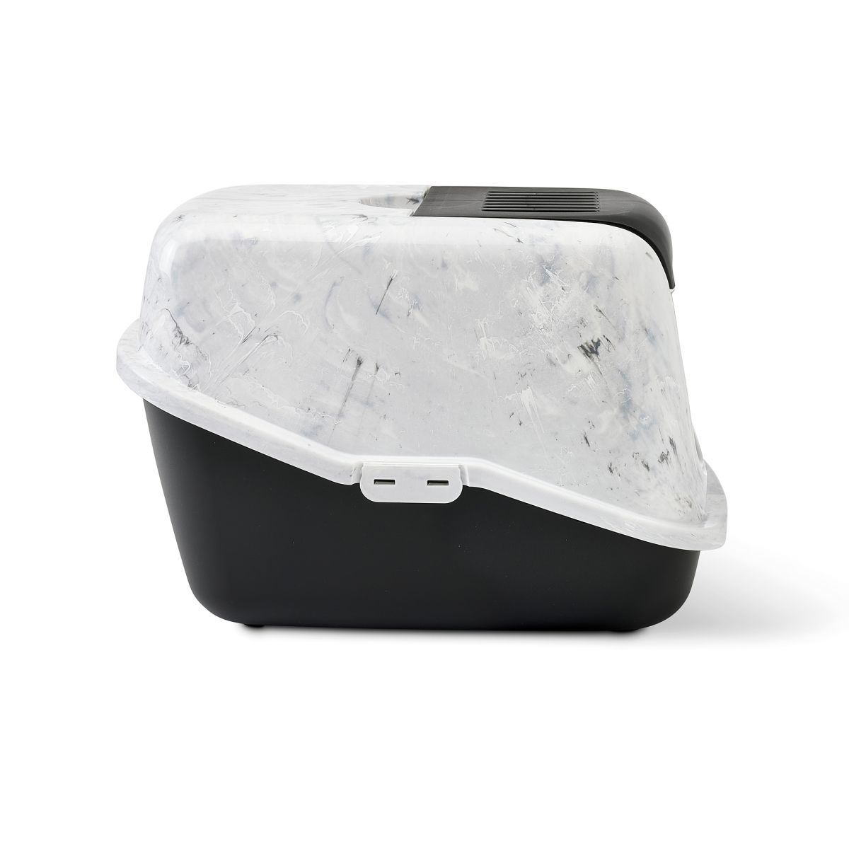 Savic Nestor Toilet Home Cat Litter Box Marble - Grey/Black