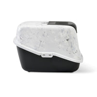 Thumbnail for Savic Nestor Toilet Home Cat Litter Box Marble - Grey/Black