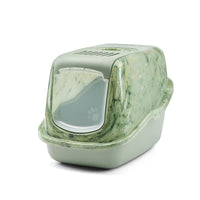 Thumbnail for Savic Nestor Toilet Home Cat Litter Box Marble - Amazon Green/Botanical Green