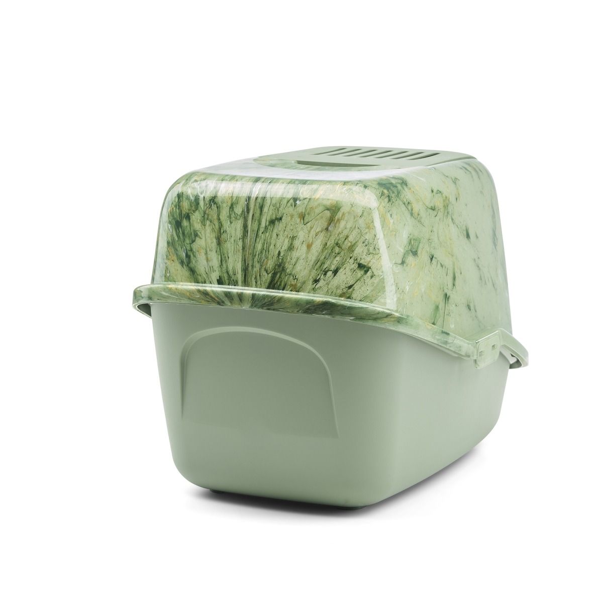 Savic Nestor Toilet Home Cat Litter Box Marble - Amazon Green/Botanical Green