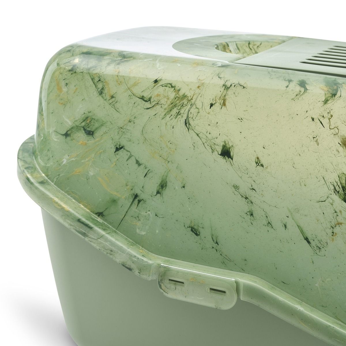 Savic Nestor Toilet Home Cat Litter Box Marble - Amazon Green/Botanical Green