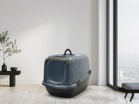 Thumbnail for Savic Nestor Toilet Home Cat Litter Box Jumbo Marble - Anthracite White/Black