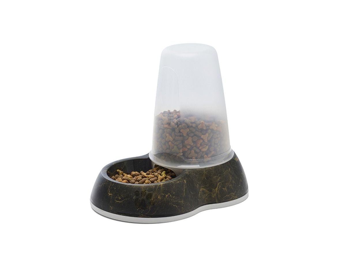 Savic Loop Pet Food Store Dispenser Marble - Black/Gold 1.5l