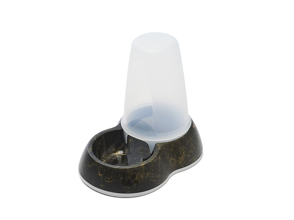 Savic Loop Pet Food Store Dispenser Marble - Black/Gold 1.5l