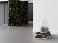 Thumbnail for Savic Loop Pet Food Store Dispenser Marble - Black/Gold 1.5l