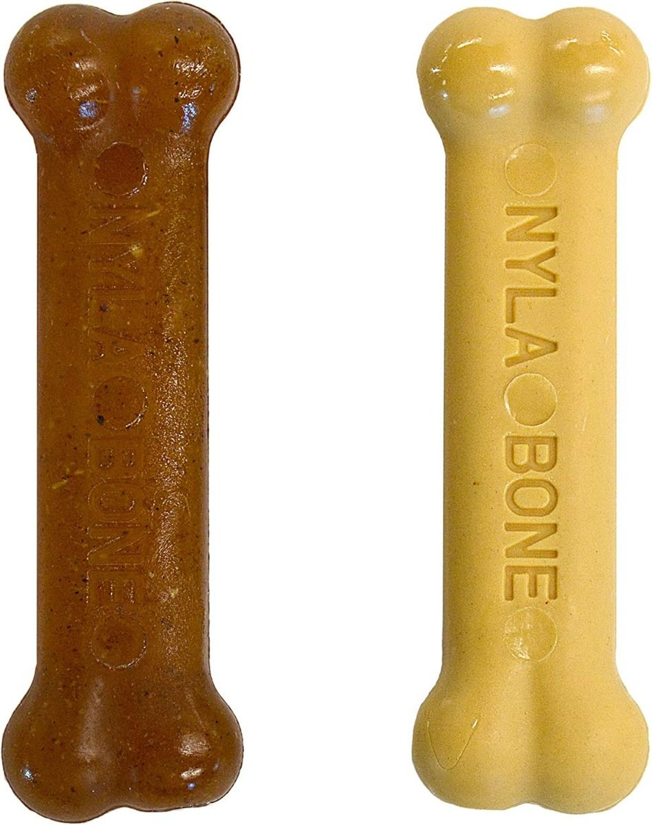 Nylabone Power Chew Chicken & Peanut Butter Bone Petite Puppy Chew Twin Pack -