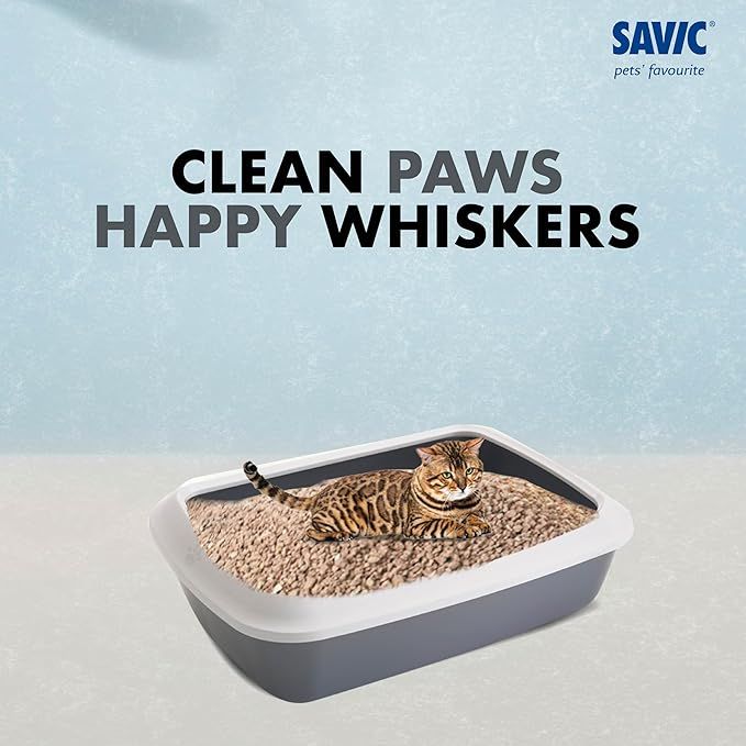 Savic Iriz Cat Litter Tray - Pale Blue 42CM