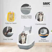 Savic Nestor Jumbo Cat Toilet Home - NAVY BLUE