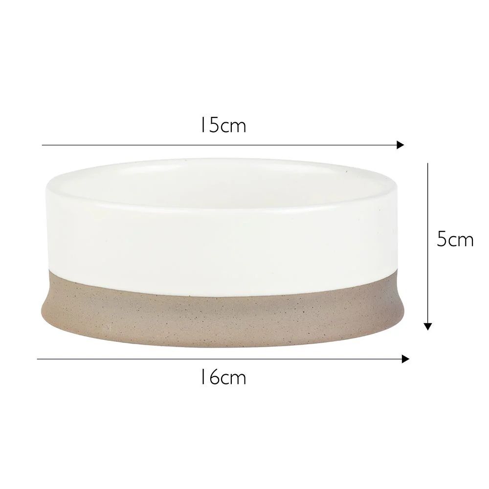 Scruffs Scandi Non-Tip Dog Bowl - Cream 16cm