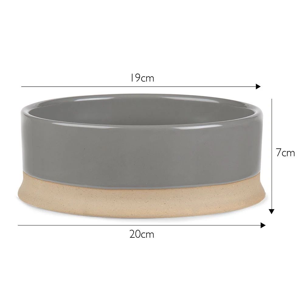 Scruffs Scandi Non-Tip Dog Bowl - Grey 20cm