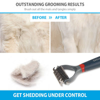 Thumbnail for Dual Head Dematting Comb 11 Teeth for Dogs & Cats