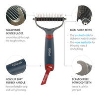 Thumbnail for Dual Head Dematting Comb 17 Teeth for Dogs & Cats