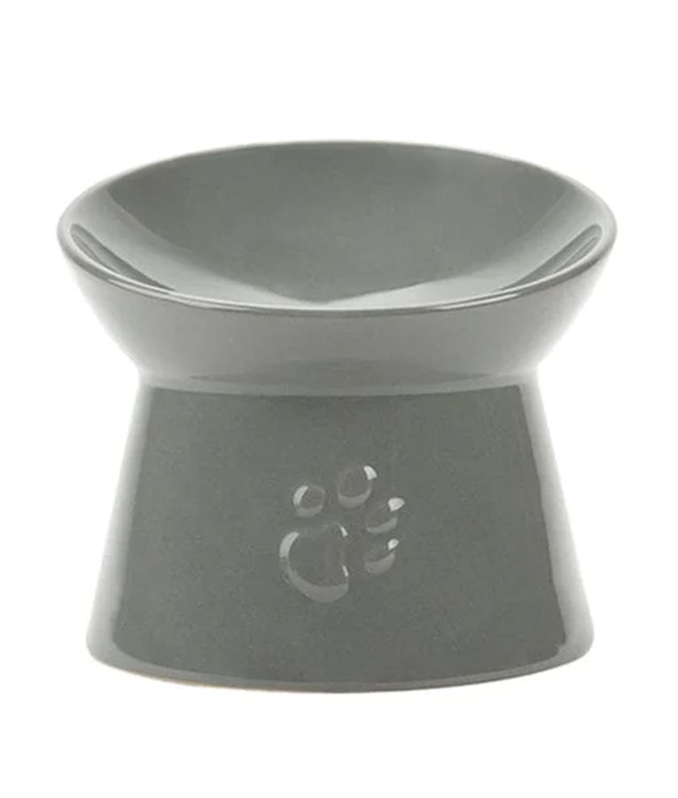 Scruffs Classic Raised Feeder Cat Bowl - Grey 12cm