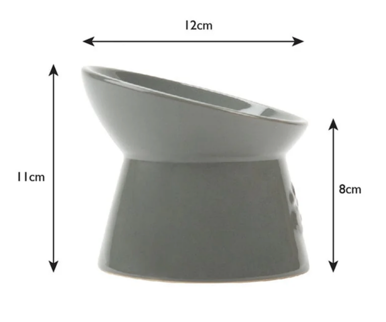 Scruffs Classic Raised Feeder Cat Bowl - Grey 12cm