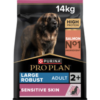 PRO PLAN LARGE ROBUST ADULT SENSITIVE SKIN, DRY DOG FOOD WITH SALMON, 14 KG