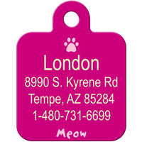 Thumbnail for ID Tag Square Small Meow Pink  -