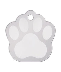 Thumbnail for ID Tag Paw Brass Two-Tone Chrome Plated  - Large
