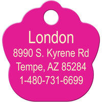 Thumbnail for ID Tag Paw Brass Two-Tone Painted  - Pink Small