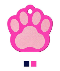 Thumbnail for ID Tag Paw Brass Two-Tone Painted  - Pink Small