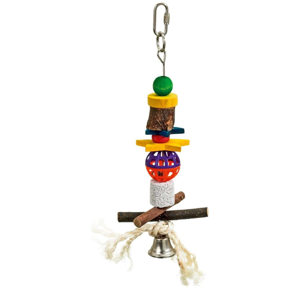 Flamingo Lava-Wood-Bell Bird Toy  - 27CM